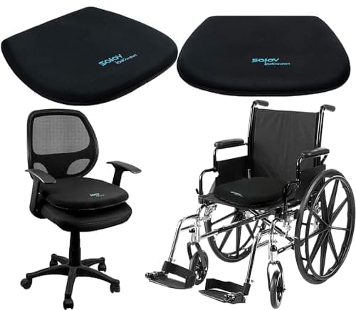 Sojoy Coccyx Gel Seat Cushion- Orthopedic Memory Foam Chair Cushions for Home Kitchen Office Desk Car Truck Airplane (Black)