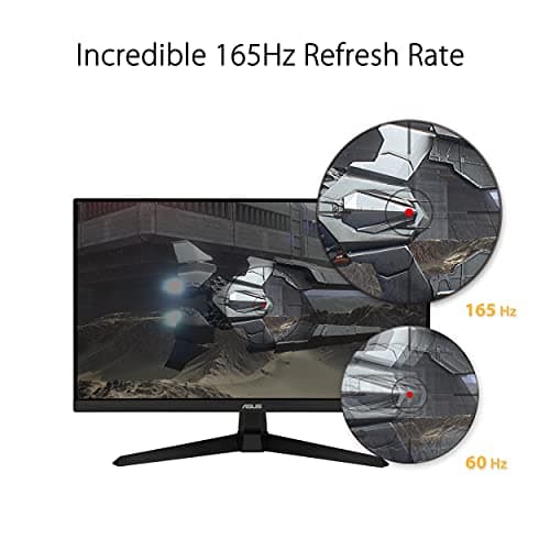 ASUS TUF Gaming 27 Inch Gaming Monitor - Full HD, 1080P, 165Hz (Supports 144Hz), 1ms, Extreme Low Motion Blur, FreeSync Premium, Shadow Boost, Eye Care, HDMI, DisplayPort, Tilt Adjustable - VG277Q1A
