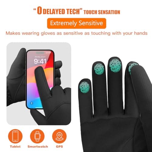 Hiramex Winter Waterproof Gloves Men Women, Windproof Warm Ski Gloves for Cold Weather, Touch Screen Snow Warm, Running Driving Cycling