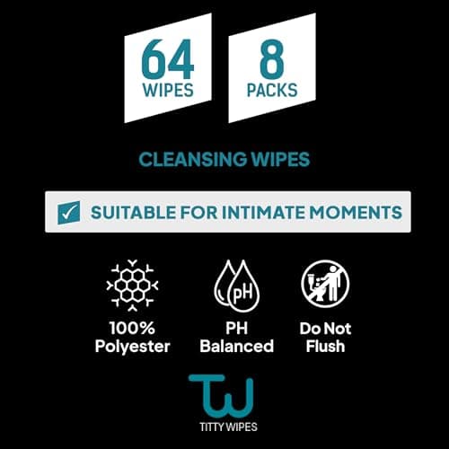 Titty Wipes Gifts for Girlfriend Unique Funny Gag Gifts for Women, Intimate Wipe for Women, Couples Sexy Gift Sets, Girlfriend Gifts, Bachelorette Gift for Bride, Bridal party Gift,1 Pack-64 Wipes