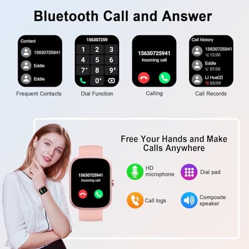 Smart Watch (Answer/Make Call), 2026 HD 1.91" Smartwatch for Men Women, 112+ Sports Modes Fitness Activity Tracker, Calories/Heart Rate/Sleep Monitor, IP68 Waterproof Step Counter for Android iOS