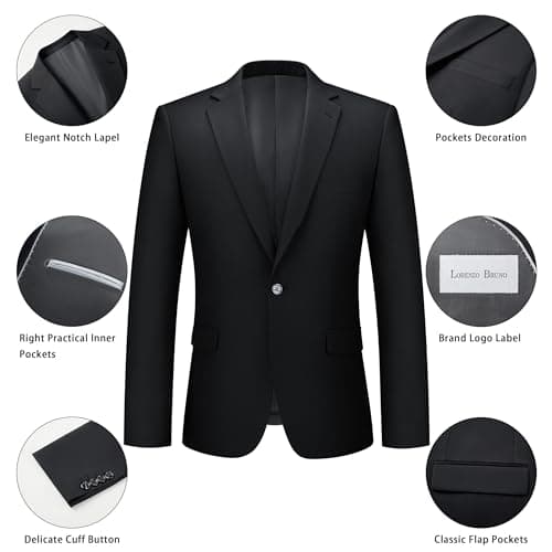 Mens Suit 2 Piece Suits for Men One Button Slim Fit Solid Jacket & Pants Tuxedo Set Business Wedding Party
