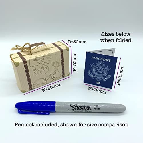 Surprise Mini Suitcase & USA Pretend Passport Reveal Gift: YOU WRITE the Secret Destination, THEY SCRATCH to Reveal! Surprise Vacation Reveal for Birthdays, Anniversaries, Valentines & Family Trips B0C4V64PJF