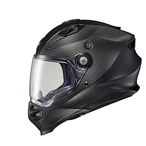 ScorpionEXO XT9000 Full Face Carbon Fiber Adventure Motorcycle Helmet with Pinlock Ready Shield Bluetooth Ready Speaker Pockets DOT ECE Solid (Matte Black - X-Large)