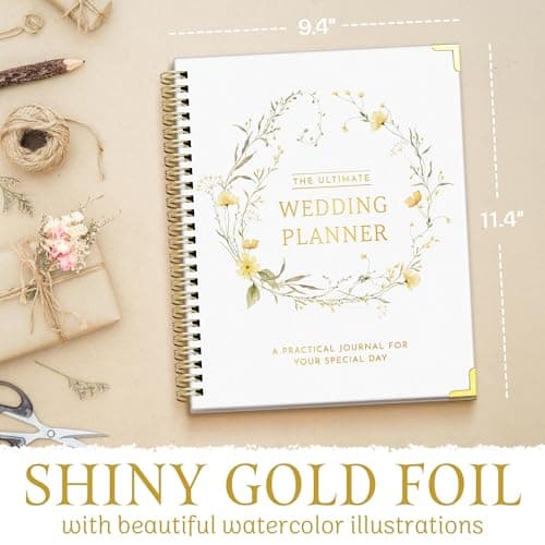 All-In-One Wedding Planner Book | Wedding Planning Organizer, Bridal Planner & Vow Books Set | Wedding Countdown Calendar | Bride Planner | Wedding Gift