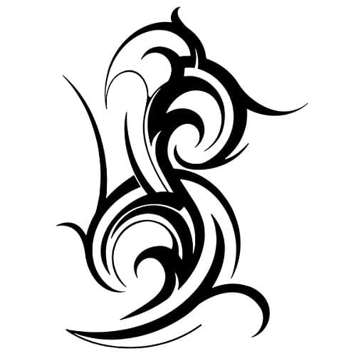 Tribal Swirls Design Auto Car Racing Motorcycle Helmet Decal - 5" - Black