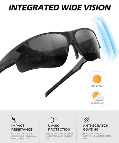 CIFOYA Polarized Sports Sunglasses for Men and Women - UV Protection Half Frame Sun Glasses for Running Baseball Fishing