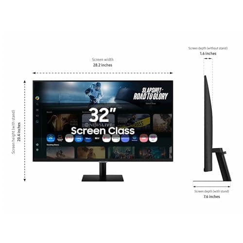 Samsung 32” Smart Monitor M7 (M70F) 4K UHD Display, Samsung Vision AI, Smart TV Apps, Gaming Hub, USB-C, HDMI and USB-A, Black, LS32FM702UNXZA, 2025