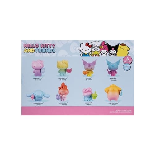Jazwares Hello Kitty and Friends Ombre Tropical Party, 2” Figure 8-Pack - Removable Accessories - Officially Licensed Sanrio Product from Ages 6+ B0D4XHG8K9
