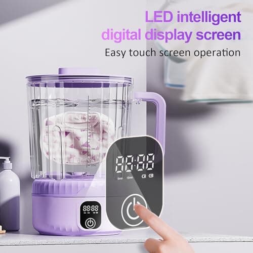 Underwear Washing Machine, Upgrade 2.5L Handle Portable Small Mini Washing Machine for Underwear & Small Clothes, Rechargeable Travel Laundry Washer With Deep Cleaning, for Apartments, Dorms, RVs