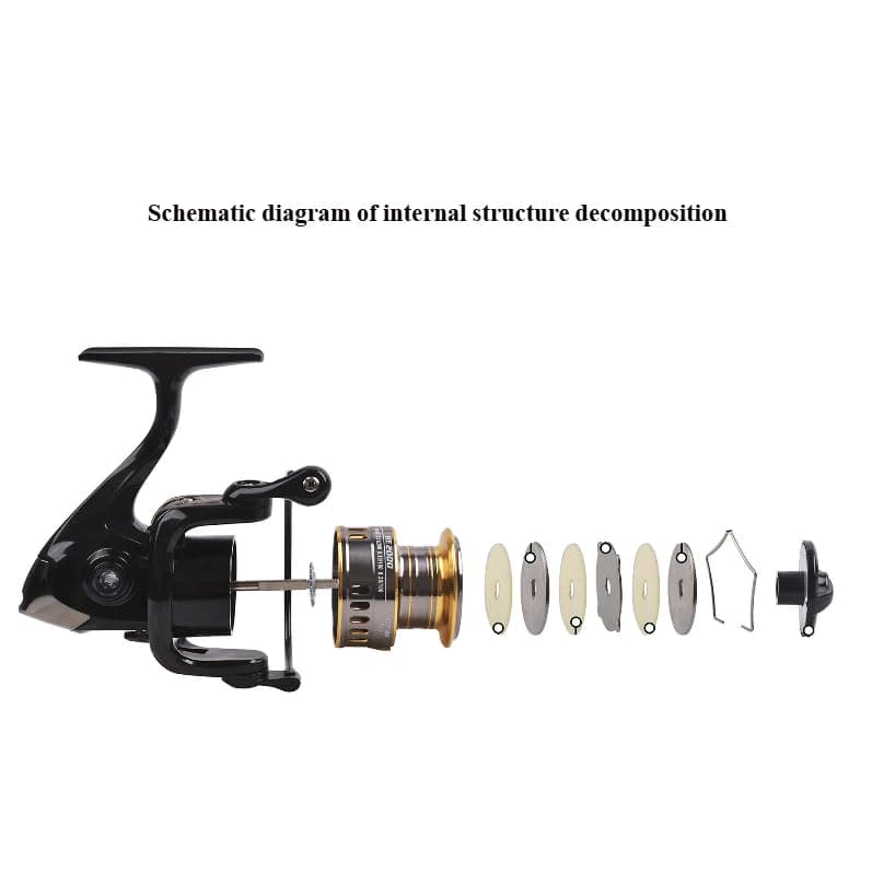 Spinning Fishing Reel Metal Spool Long Cast Smooth Drag System Corrosion Resistance Lightweight Body Round Knob