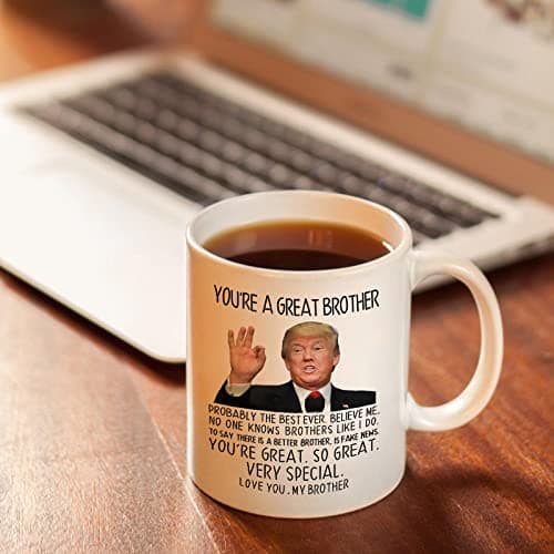 Aurahouse You're A Great Brother Mug, Birthday Gag Gifts for Brother, Christmas, Father's Day Gifts for Brothers Adult, Funny Big Bro Present Ceramic Coffee Cup (White, 11oz)