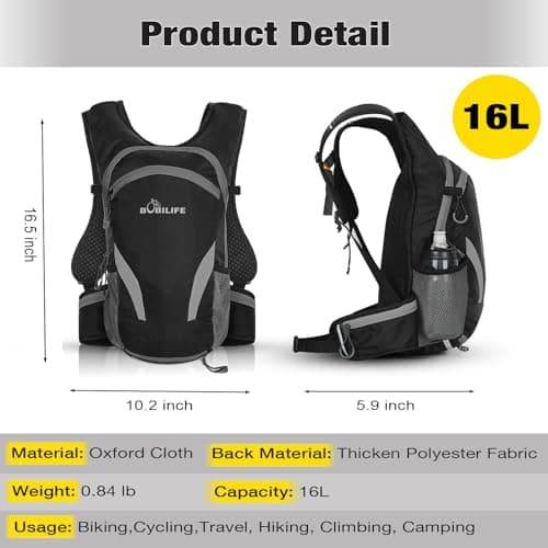Bicycle Cycling Backpack - Water Resistant Biking and Bike Commuter Lightweight Backpack with Helmet Mesh Holder, Men and Women