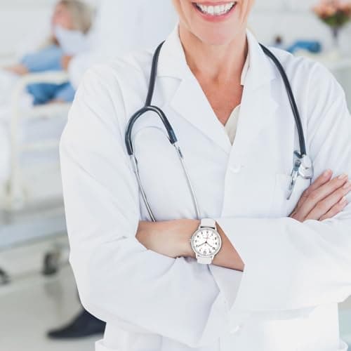 TWOPTION Nurse Watch for Women Waterproof Analog Silicone Watch with Second Hand Nursing Watch