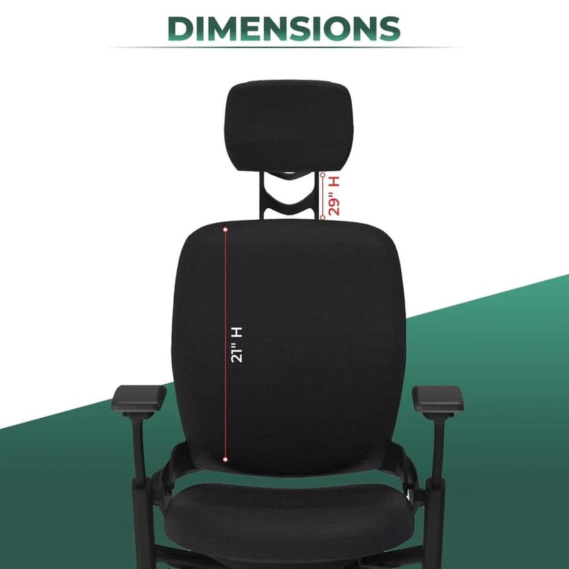 OFFICE LOGIX SHOP Leap V2 Chair with Headrest Bundle (Fabric, Black)
