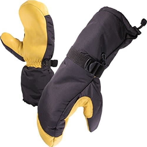 SKYDEER Waterproof and Windproof Genuine Deerskin Leather Ski Gloves with 150G 3M Thinsulate Insulation (SD8648T)