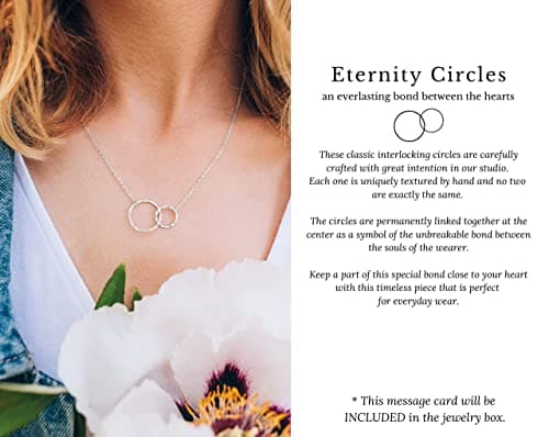 HOPE LOVE SHINE New Mom Necklace – Pregnancy Gift for Expecting Mom, First Time Mom Jewelry – Sterling Silver/Gold Double Circle Pendant with Gift Box