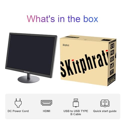 SKitphrati 18.5 Inch Touchscreen Monitor HD 1366x768, VESA Wall Mountable, 10-Points Computer Touch Screen PC Display with Type-B HDMI VGA Port, 75Hz Desktop Touch Display, Black
