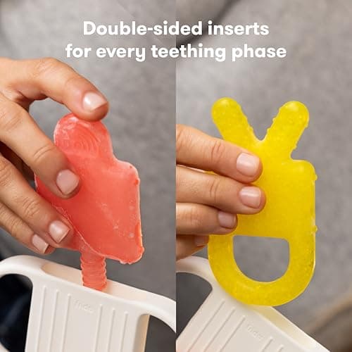 Frida Baby Silicone Teething Toys, 4-in-1 Teether for Babies & Infants, Teething Relief for 0-18 Months, Not-Too-Cold-to-Hold Baby Teether, BPA-Free