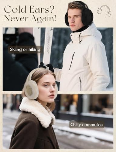 VEKDA Ear Muffs for Winter Women Fuzzy Ear Warmers Foldable Cute Earmuffs