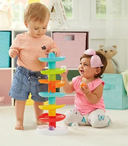 Drop a ball & watch it spiral, whirl & pop out below - visual tracking & motor practice on joyful repeat, Ages 9-24 Months Kidoozie - Whirl 'N Go Ball Tower - Toddler Ball Drop Toy B0843HW6C9