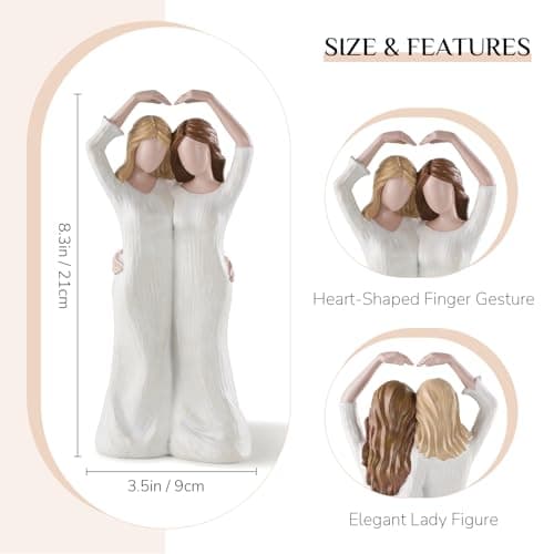 Gifts for Best Friends Women: Soul Sister Friendship Bestie Birthday Gift - Unique Present for Sisters from Sister Resin Figurines