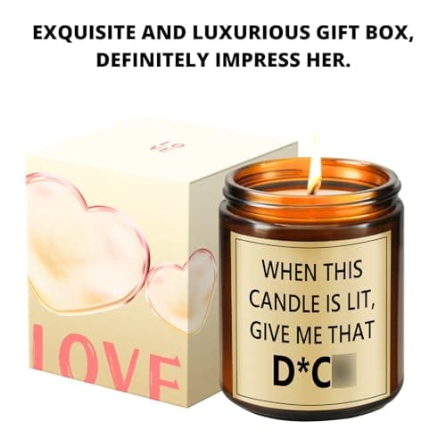 Lacrima Naughty Gifts for Wife Husband - Birthday Fathers Day Mothers Day Christmas Gifts for Wife Husband, Funny Anniversary, Lavender Candle
