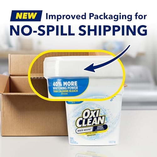 OxiClean White Revive Laundry Whitener and Stain Remover Powder, Alternative to Bleach for Laundry, 5 lb