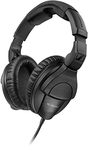 Sennheiser HD 280 PRO Closed-Back Over-Ear DJ & Monitoring Headphones | Collapsible Design & Swivelling Ear Cups | 3M Coiled Cable & 1/4" Jack Adaptor Included (506845)