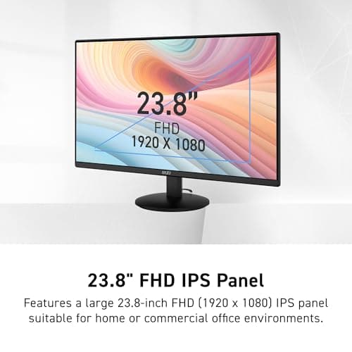 msi PRO MP242LE 24-inch IPS 1920 x 1080 (FHD) Computer Office Monitor, 100Hz, Adaptive Sync, HDMI, DisplayPort, Tilt, 4-Side Slim Bezel 1ms, Black