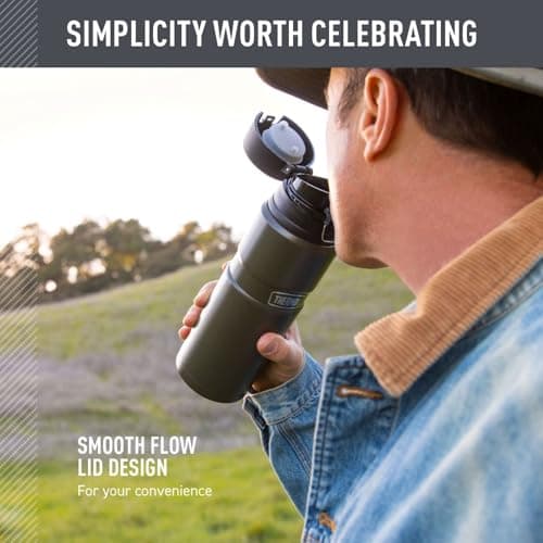 THERMOS Stainless King Vacuum-Insulated Drink Bottle, 24 Ounce, Matte Steel