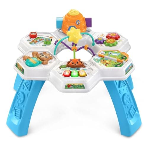 VTech Buzz and Learn Activity Table with Seven Interactive Play Zones, Blue