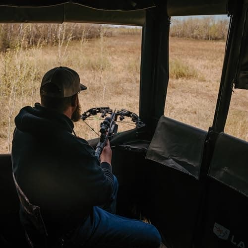 Rivers Edge Landmark™ 550 Hunting Blind LM550B – 7' Tall, 6' x 4.5' Interior, Adjustable Windows, Steel Frame, Marine-Grade Fabric – Fits LM550T Tower Only