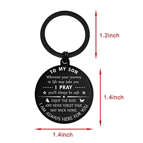 ENGZHI Son Keychain, Son Gifts for Teen Boys, Adult Son Gradution 2025 Present for Birthday Fathers Day Valentines