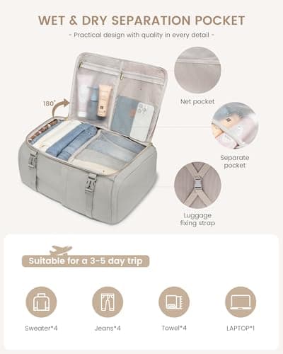 LOVEVOOK Large Travel Backpack for Women, 40L TSA Approved Backpack with 3 Packing Cubes, Personal Item Bag Fits 17" Laptop, Water-resistant Carry On Bag for Airplanes