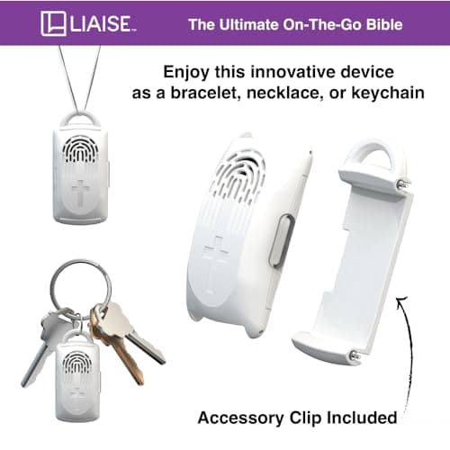 LIAISE Wearable Audio Wrist Band, WWJD Bracelet and Audio Bible, 300+ Verses from NIV, Jesus Bracelet Speaker, Christian Wristband, Christian Gifts for Men, Christian Gifts for Woman (White)