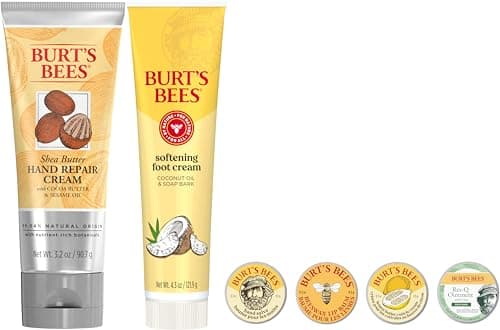 Burt's Bees Back To School Gifts Ideas - Classics Set, 6 Products in Giftable Tin – Cuticle Cream, Hand Salve, Lip Balm, Res-Q Ointment, Hand Repair and Foot Cream