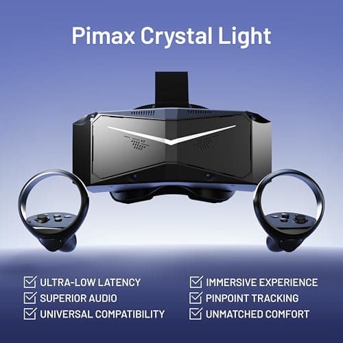 Pimax Crystal Light VR Headset for PC,2880x2880 per Eye,8K QLED Display with Local-Dimming,Inside-Out Tracking,PC VR Headset for Flight Sims,iRacing & Gaming (Full Payment Version)