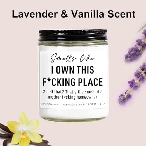 Funny Scented Candle, House Warming Gifts New Home, Housewarming Gifts for Women, Men, Couple, New Homeowner - First Apartment Essentials - Closing Presents for Home Buyers - 9 oz