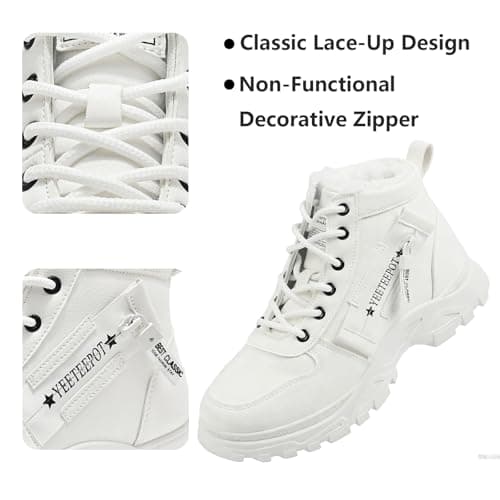 Yeeteepot Womens Snow Boots Warm Winter Boots Ladies Fur Lined Ankle Boots Lace Up Outdoor Booties Anti-Slip Sneakers Waterproof Walking Shoes