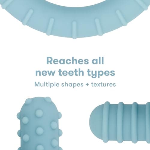Frida Baby Get-A-Grip BabyTeether for Teething Relief | 100% Food-Grade Silicone Teething Toys for Baby 0-6, 12, 18 Months Infant, BPA-Free, PVC-Free | Blue