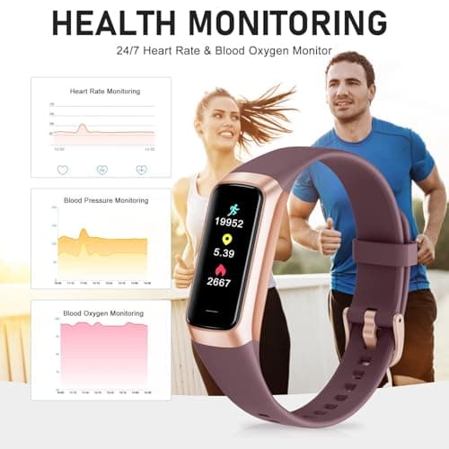 Fitness Tracker with 24/7 Heart Rate Blood Oxygen Sleep Monitor, 1.1" AMOLED Touch Screen Activity Tracker Smart Watches, IP68 Waterproof Step Counter Pedometer for Women Men