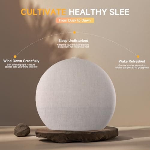 Geuuap Sunrise Alarm Clock White Noise Sound Machine for Bedroom | Natural Wake-Up Light with 30 Soothing Sleep Aids, Bluetooth Speaker, Dimmable Clock, Screen-Free Design for Baby Adults Kids-Khaki