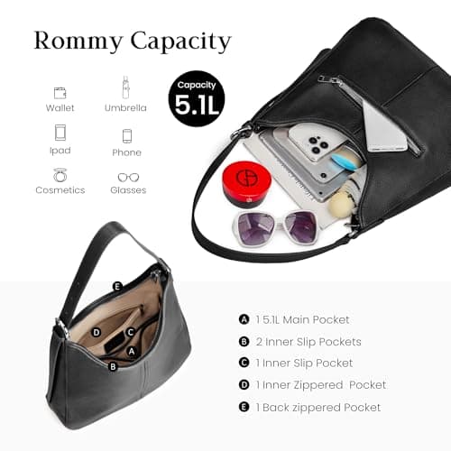 befen Genuine Leather Hobo Bags for Women, Top Grain Real Leather Women's Shoulder Bag Handbags Purses with Adjustable Strap