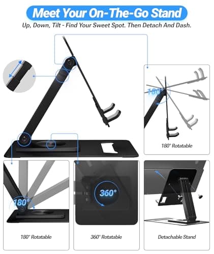 Ingnok Portable Monitor, Ultra Slim 15.6 Inch FHD IPS Laptop Screen Extender with Adjustable Stand, USB C Compatible, Ideal for Travel and Office