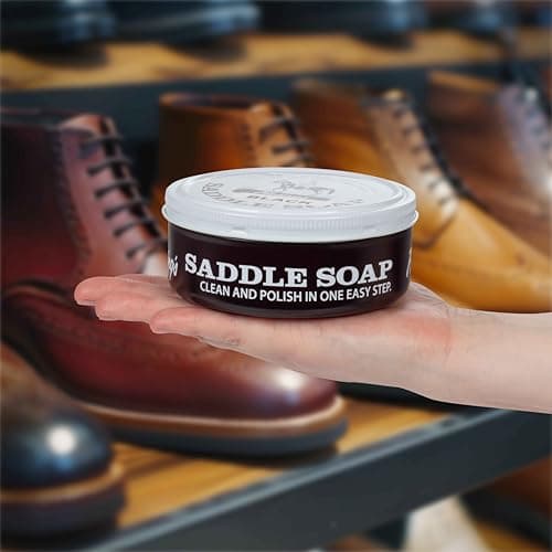 Fiebing's Black Saddle Soap (12oz) - Leather Cleaner & Conditioner - Soften, Protect, Restore & Renew Leathercraft, Car Seat, Belts, Shoes, Luggage, Furniture, Purses, Boots, Bags, Sports & Horse Gear