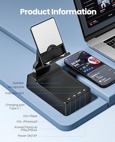 Gifts for Men Women, Phone Stand with Bluetooth Speaker, HD Surround Sound Speaker, Compatible with all iPhone/Android phones iPad Kindle, Cool Gadget Gift for Men Women Dad Mom Christmas Birthday