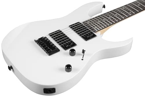 Ibanez GRG7221 RG Gio 7-String Electric Guitar - White Bundle with Amp, Gig Bag, Tuner, Instrument Cable, Picks, Austin Bazaar Instructional DVD, and Polishing Cloth