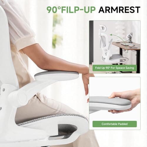 GTPLAYER Office Chair, Home Ergonomic Desk Chair with High Back Mesh, Mesh Office Computer Desk Chairs with Adjustable Lumbar Support, Rolling Work Swivel Task Chairs with 3D Armrests and Headrest