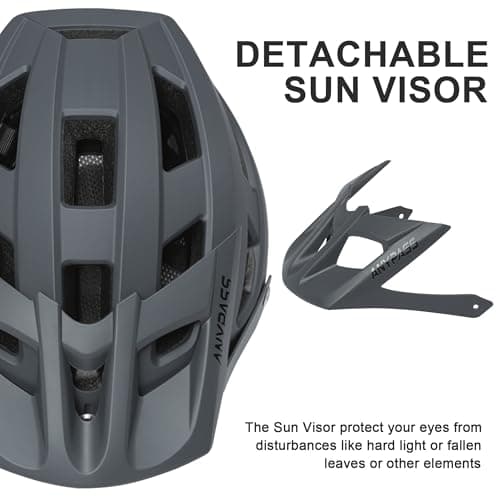 Mountain Bike Helmet Adult Men Women - Ultra Comfort, Super Lightweight Bicycle Helmets, MTB Cycling Gear Biking Accessories with Adjustable Fit & Removable Sun Visor